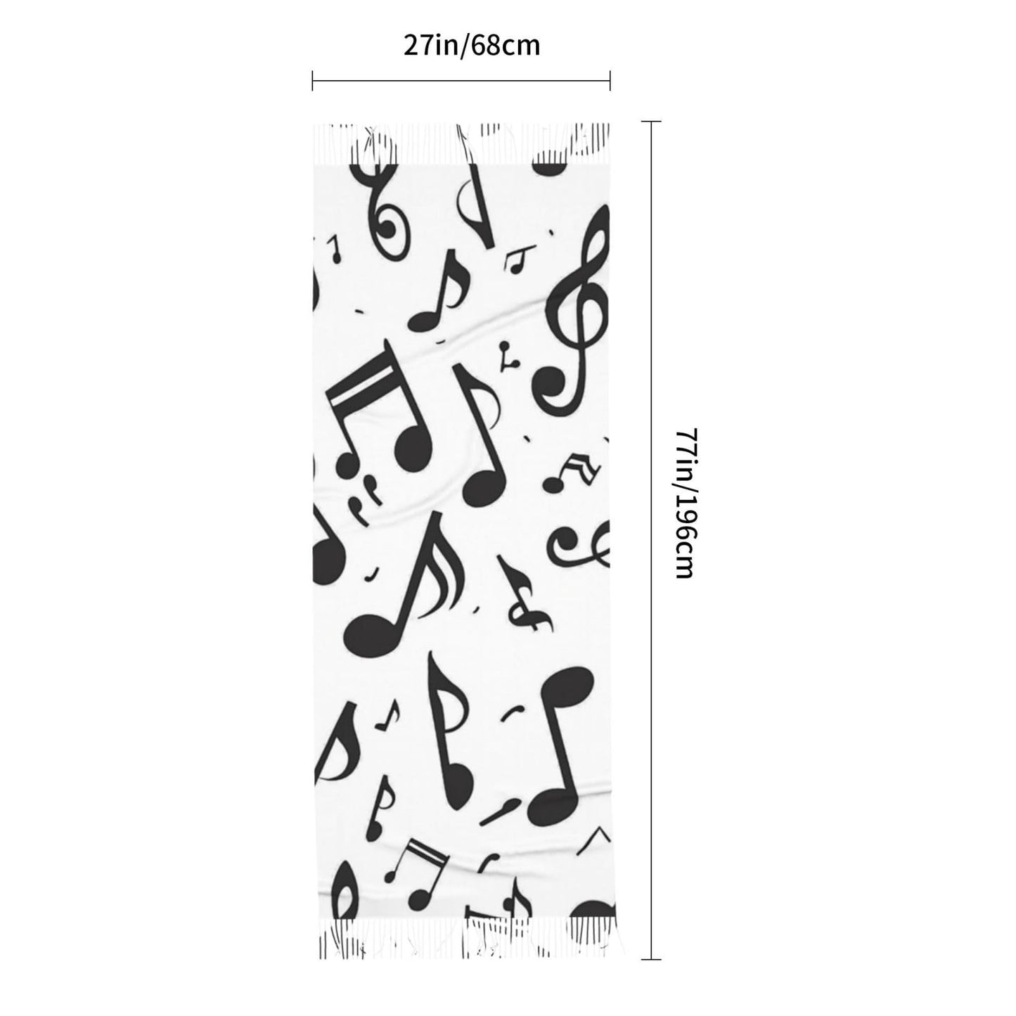 Lightweight Scarves Retro Piano Keys Music Fashion Scarf for Women Warm Soft Winter