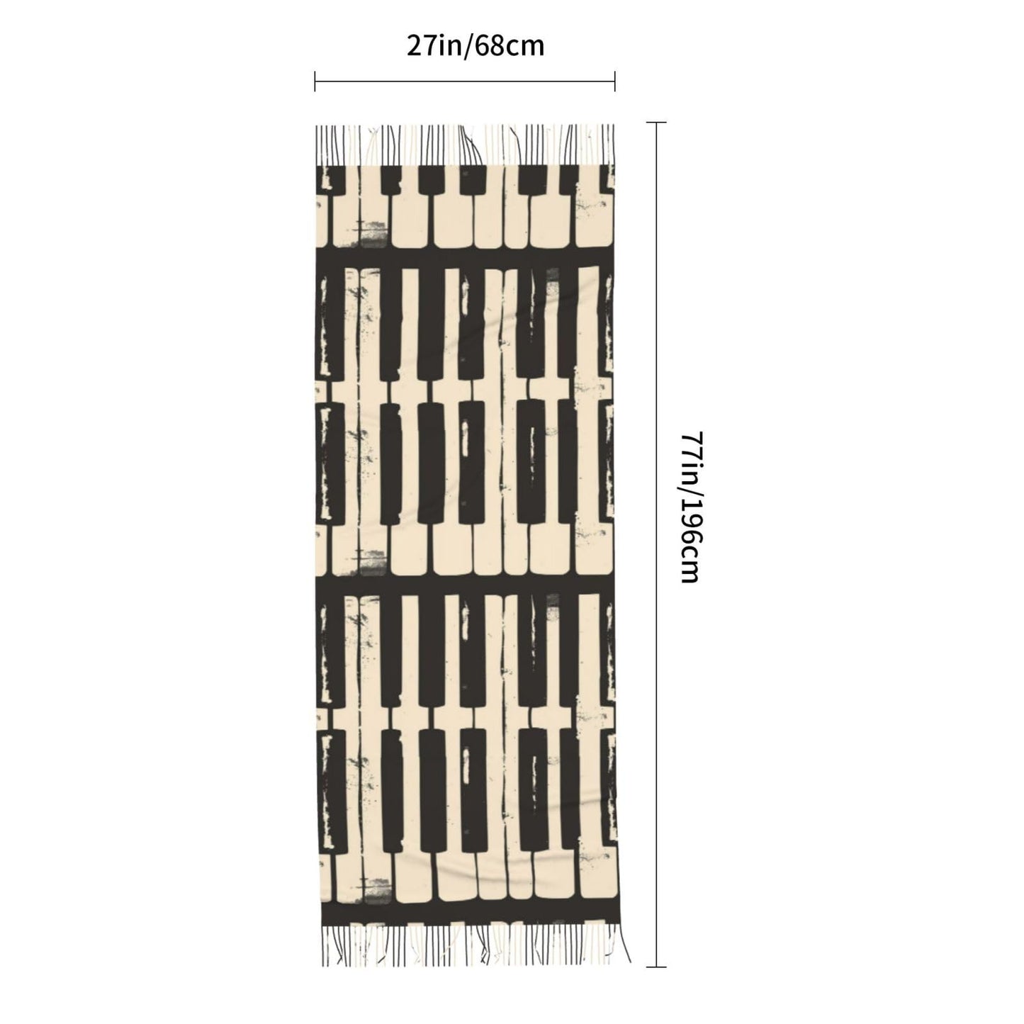 Lightweight Scarves Retro Piano Keys Music Fashion Scarf for Women Warm Soft Winter