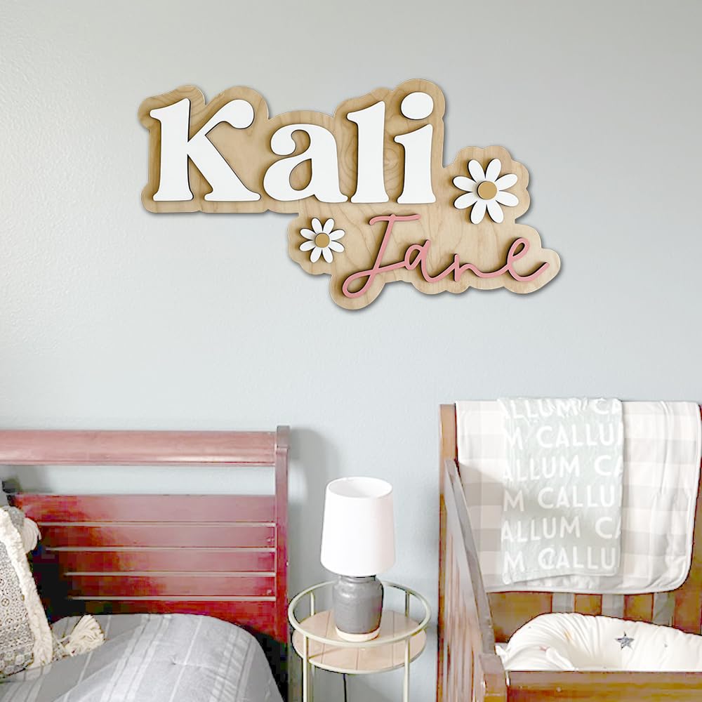 Custom Name Sign for Nursery, Baby Wooden Name Sign, Wooden Nursery Name Sign, Nursery Name Sign For Boy/Girl, Baby Name Announcement Sign, Wooden Outline Name Signs, Baby Name Signs For Nursery15