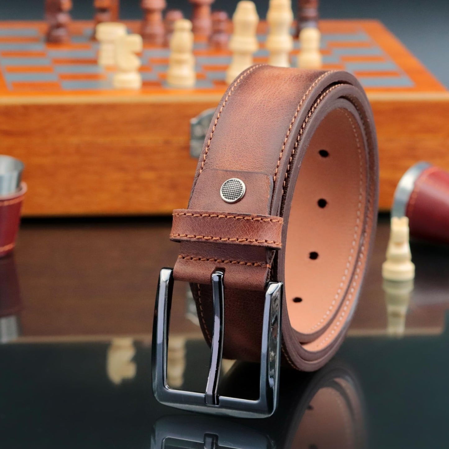 Personalized Leather Belt for Anniversary - Handcrafted Custom Belt for Him, Valentines Day Gift for Husband, Unique Boyfriend Gift