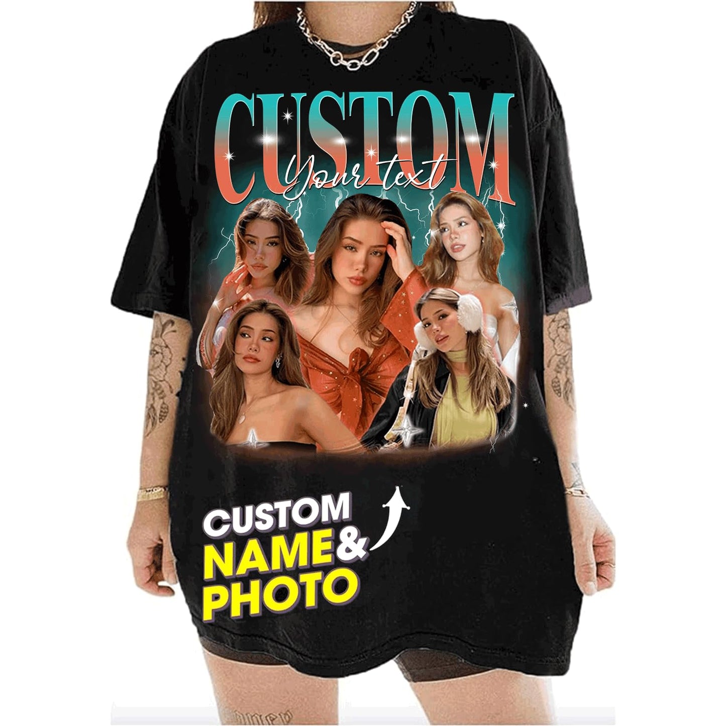 NAZENTI Custom Your Own Shirts, Custom Rap Tee for Girlfriend Boyfriend, Custom Graphic Tees, Birthday Gift