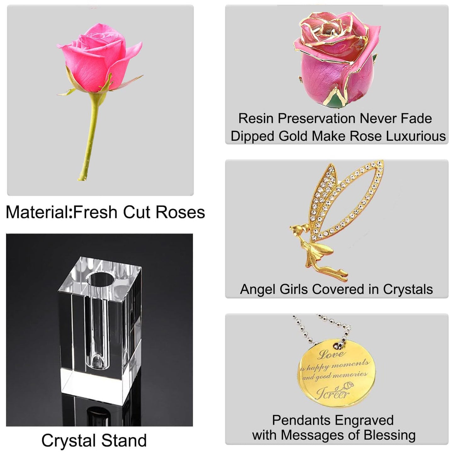 24k Gold Rose Valentines Day Gifts for Her Women,Real Rose Dipped 24K Gold,Best Gifts for Valentines Day Christmas Birthday Anniversary for Women,Mom,Grandma(Red,Crystal Stand)