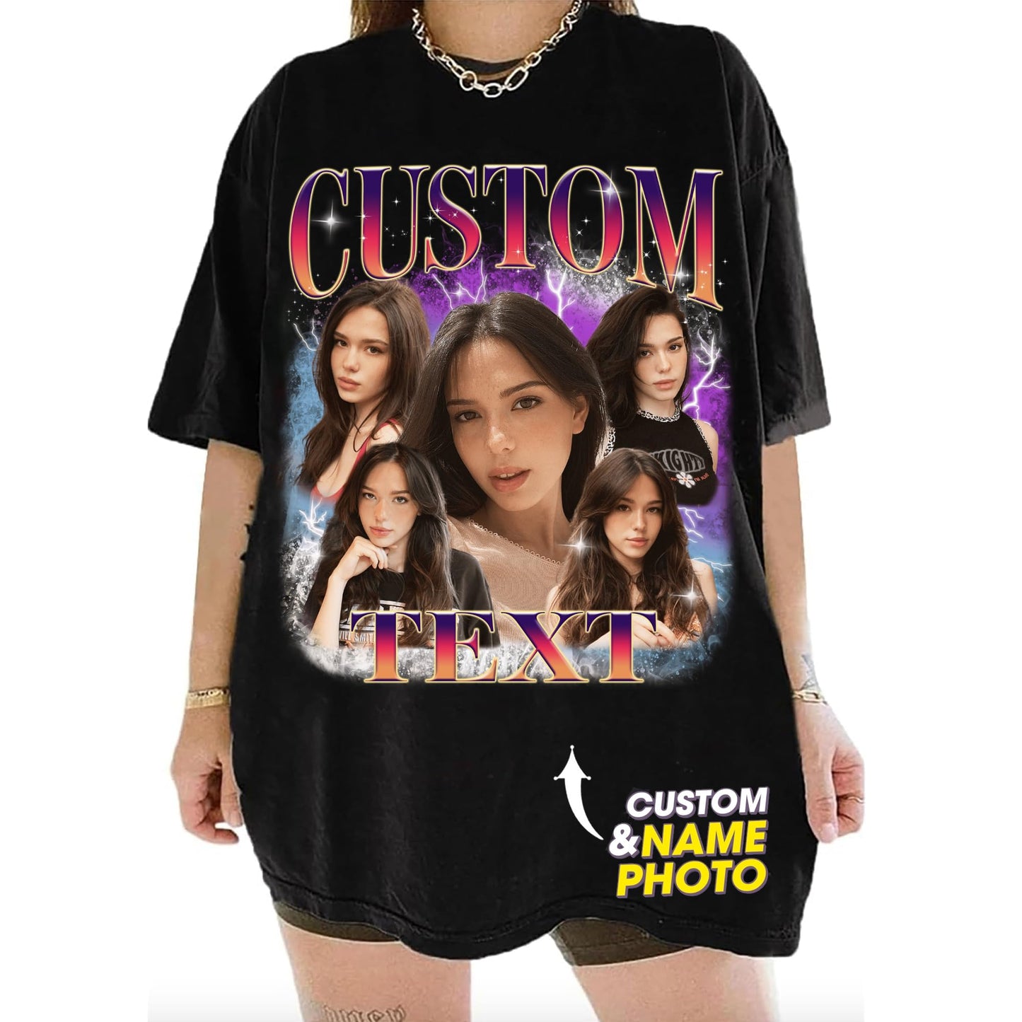 NAZENTI Custom Your Own Shirts, Custom Rap Tee for Girlfriend Boyfriend, Custom Graphic Tees, Birthday Gift