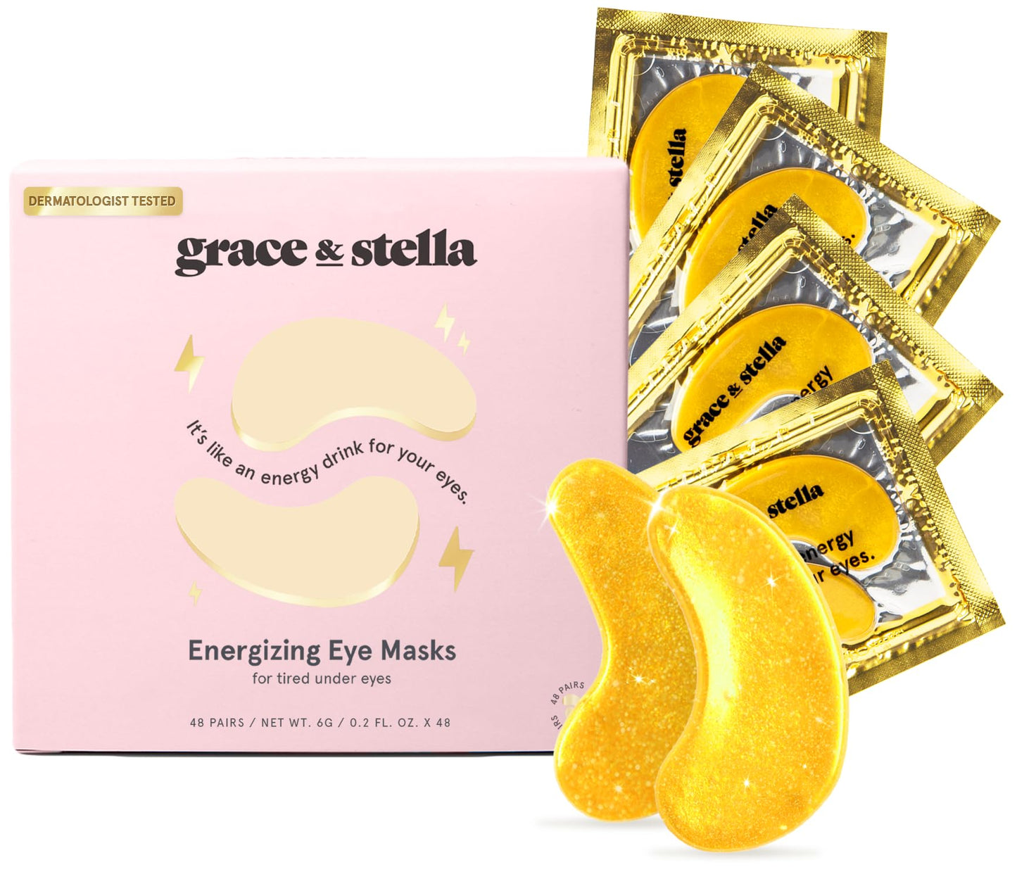 grace & stella Award Winning Under Eye Mask - Valentines Gifts - Gifts for Mom - Reduce Dark Circles, Puffy Eyes, Undereye Bags, Wrinkles - Under Eye Patches - Vegan Self Care (24 Pairs, Pink)