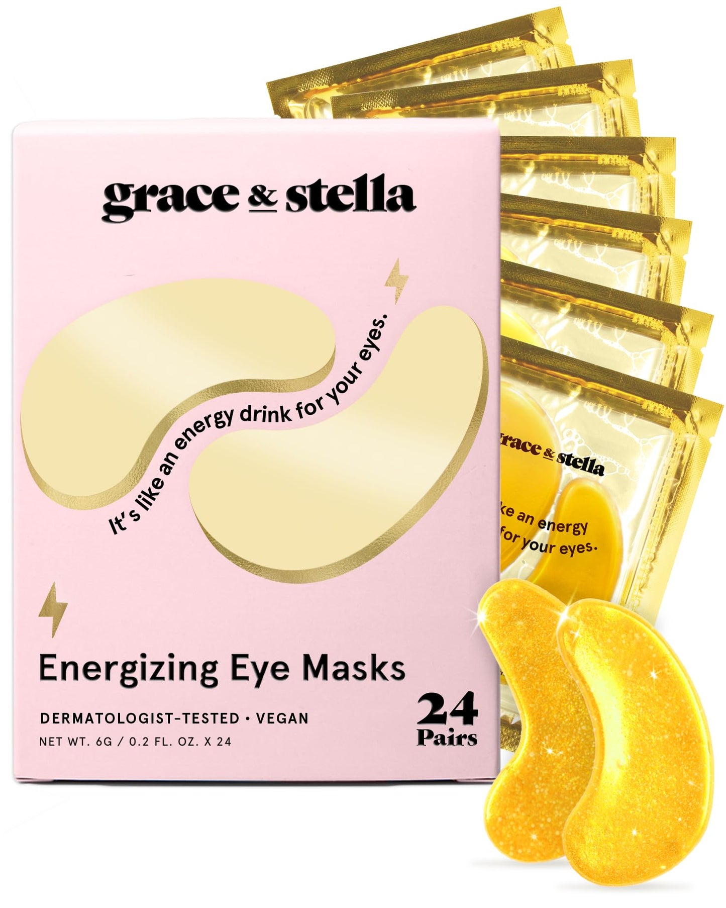 grace & stella Award Winning Under Eye Mask - Valentines Gifts - Gifts for Mom - Reduce Dark Circles, Puffy Eyes, Undereye Bags, Wrinkles - Under Eye Patches - Vegan Self Care (24 Pairs, Pink)