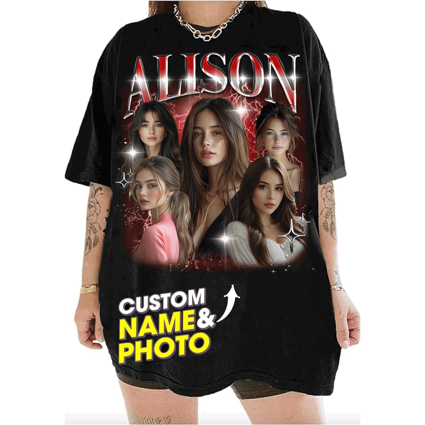 NAZENTI Custom Your Own Shirts, Custom Rap Tee for Girlfriend Boyfriend, Custom Graphic Tees, Birthday Gift