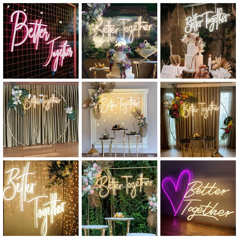 Custom Neon Sign, Neon Sign Customizable Large LED Wedding Neon Name Lights Sign, Custom Neon Signs Personalized for Wedding Anniversary, Neon Light Up Sign for Christmas Gift Party Sign