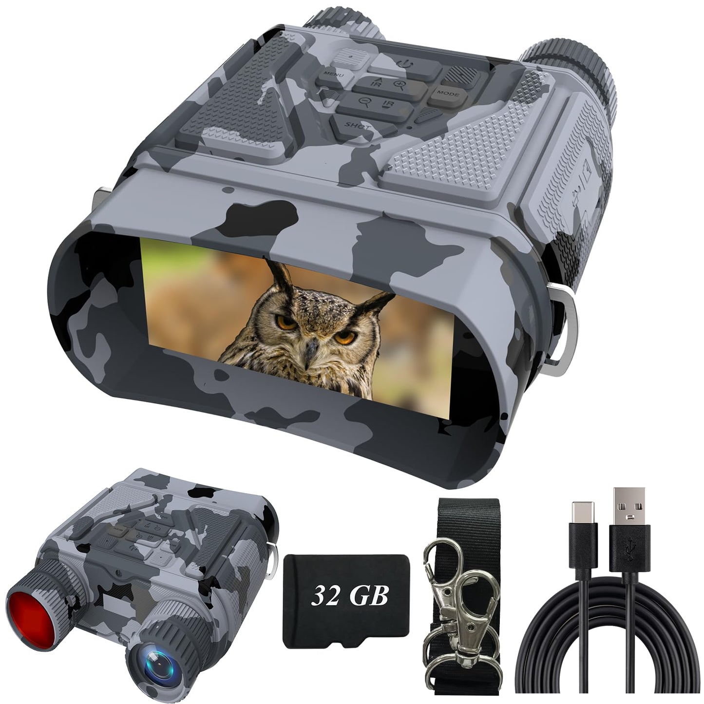 Night Vision Goggles - Night Vision Binoculars for Adults, Gifts for Men Him Husband Dad with 8X Zoom, 4000mAh Rechargeable Gear for Hunting & Camping