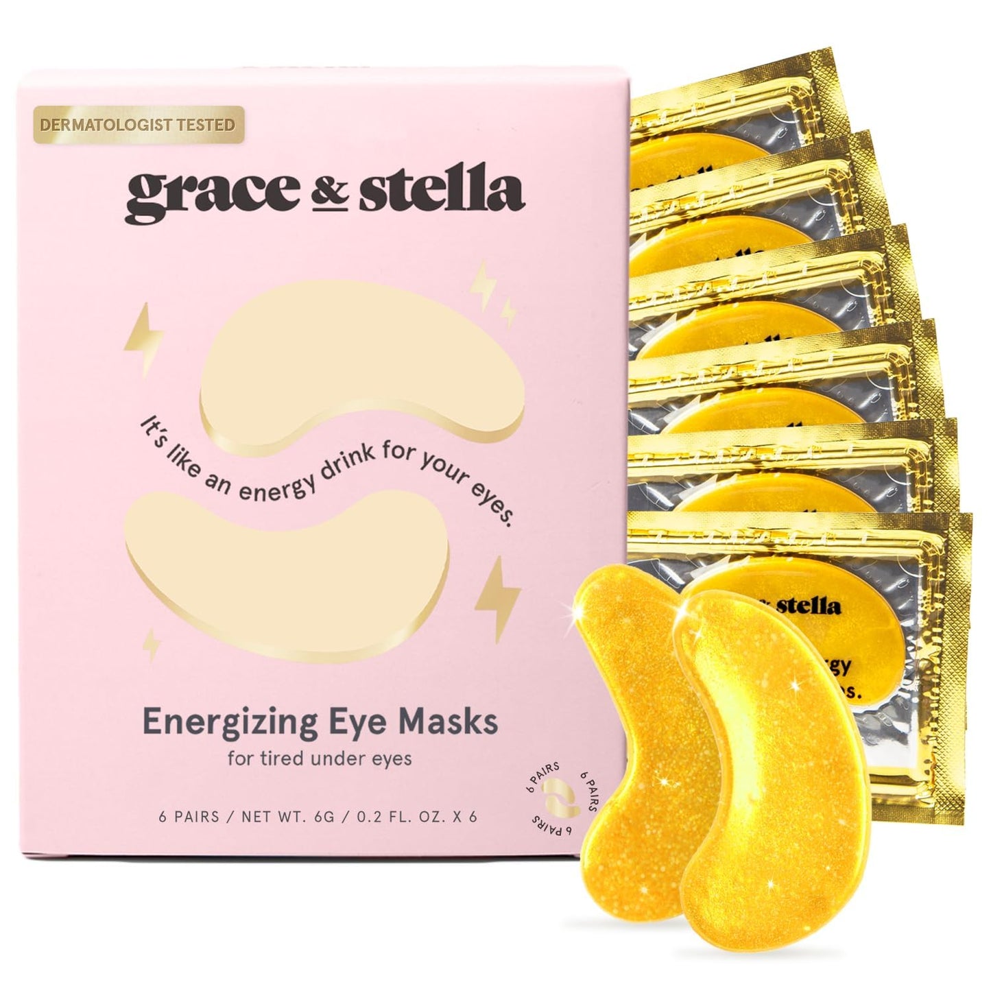 grace & stella Award Winning Under Eye Mask - Valentines Gifts - Gifts for Mom - Reduce Dark Circles, Puffy Eyes, Undereye Bags, Wrinkles - Under Eye Patches - Vegan Self Care (24 Pairs, Pink)