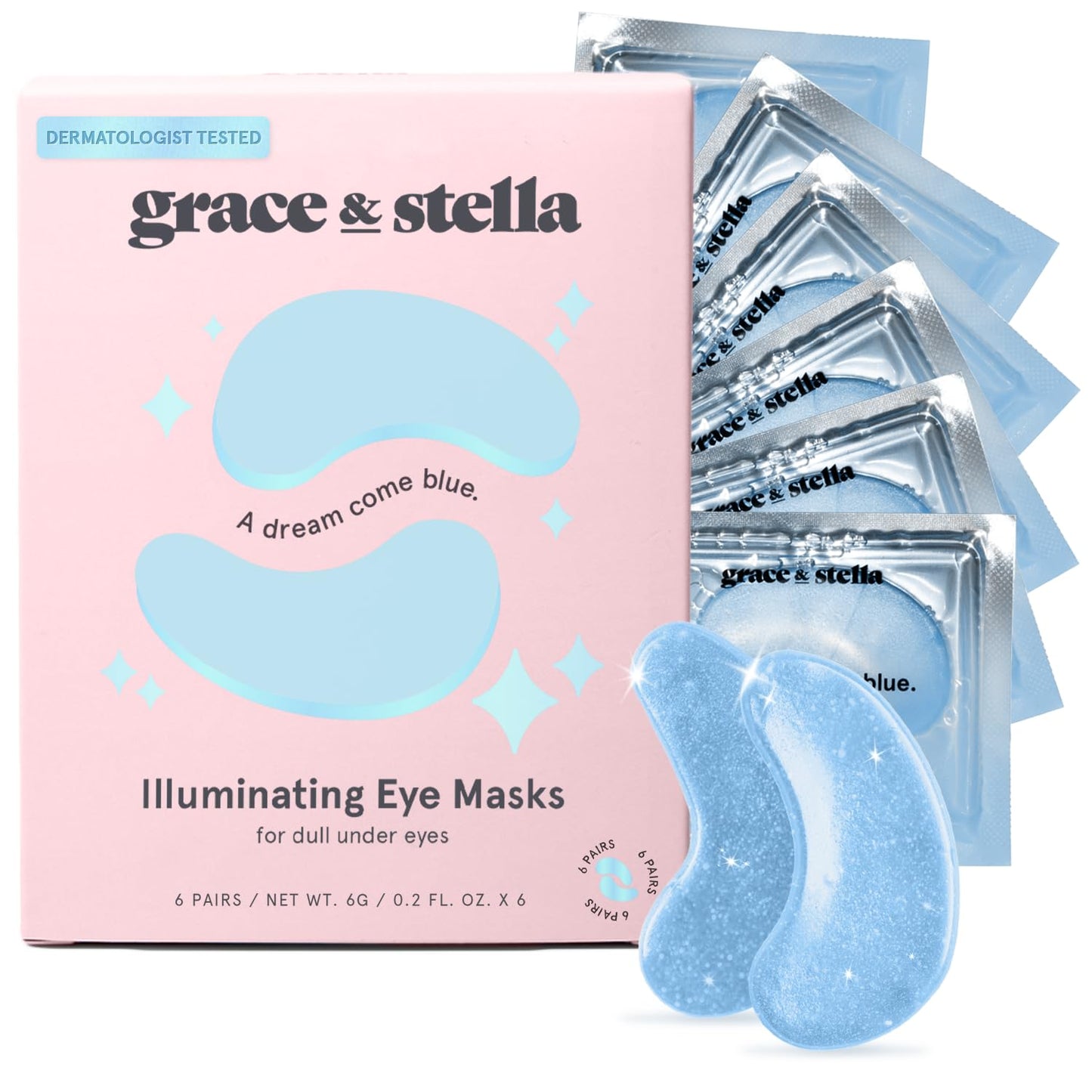 grace & stella Award Winning Under Eye Mask - Valentines Gifts - Gifts for Mom - Reduce Dark Circles, Puffy Eyes, Undereye Bags, Wrinkles - Under Eye Patches - Vegan Self Care (24 Pairs, Pink)