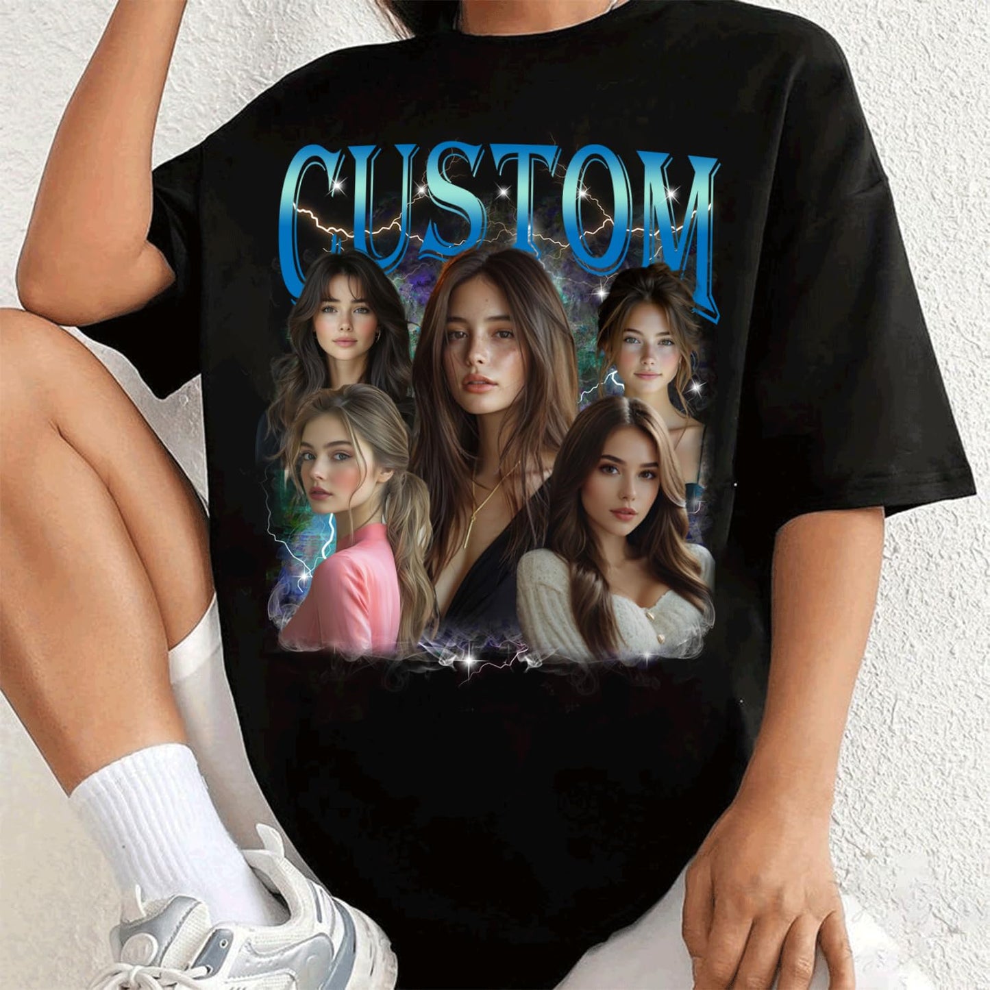 NAZENTI Custom Your Own Shirts, Custom Rap Tee for Girlfriend Boyfriend, Custom Graphic Tees, Birthday Gift