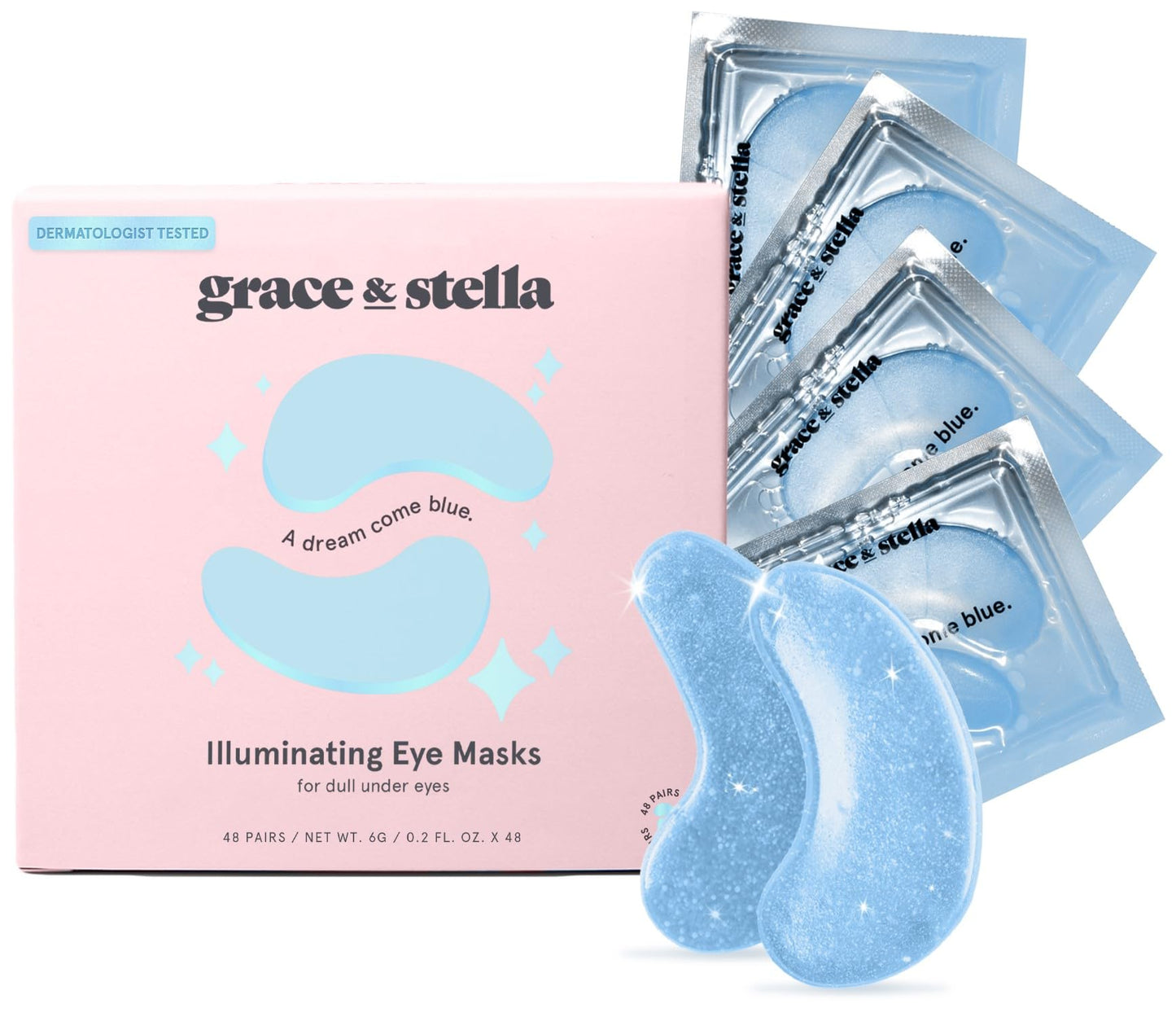 grace & stella Award Winning Under Eye Mask - Valentines Gifts - Gifts for Mom - Reduce Dark Circles, Puffy Eyes, Undereye Bags, Wrinkles - Under Eye Patches - Vegan Self Care (24 Pairs, Pink)