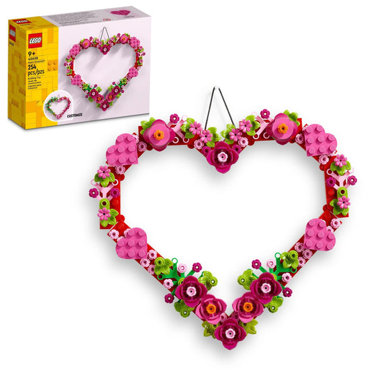 LEGO Heart Ornament Building Toy Set - Fun Arts and Crafts Idea for Girls and Boys, Ages 9+ - Gift for Valentines Day for Kids - Display on The Wall as Home Decoration - 40638