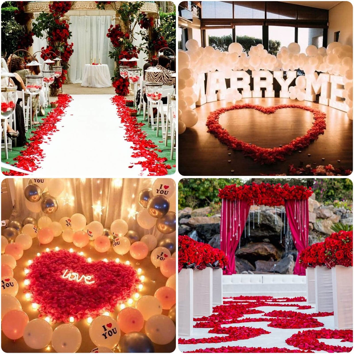 cridoz 2000 Pieces Artificial Rose Petals with 24 Pieces LED Tea Lights Candles, Romantic Decorations Special Night Set for Valentine's Day, Wedding Anniversary or Table Décor