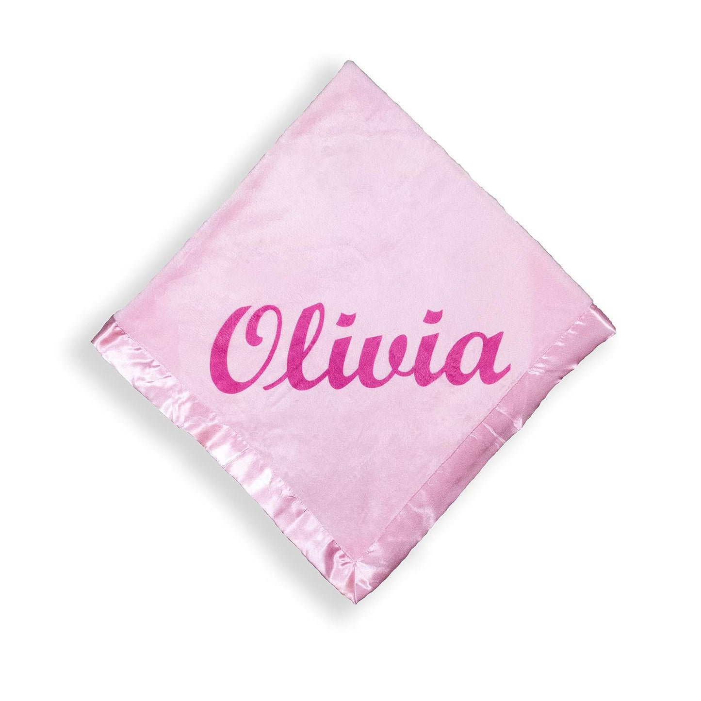 Custom Catch Personalized Baby Blanket for Girls - Pink - Newborn or Infant Gift with Name