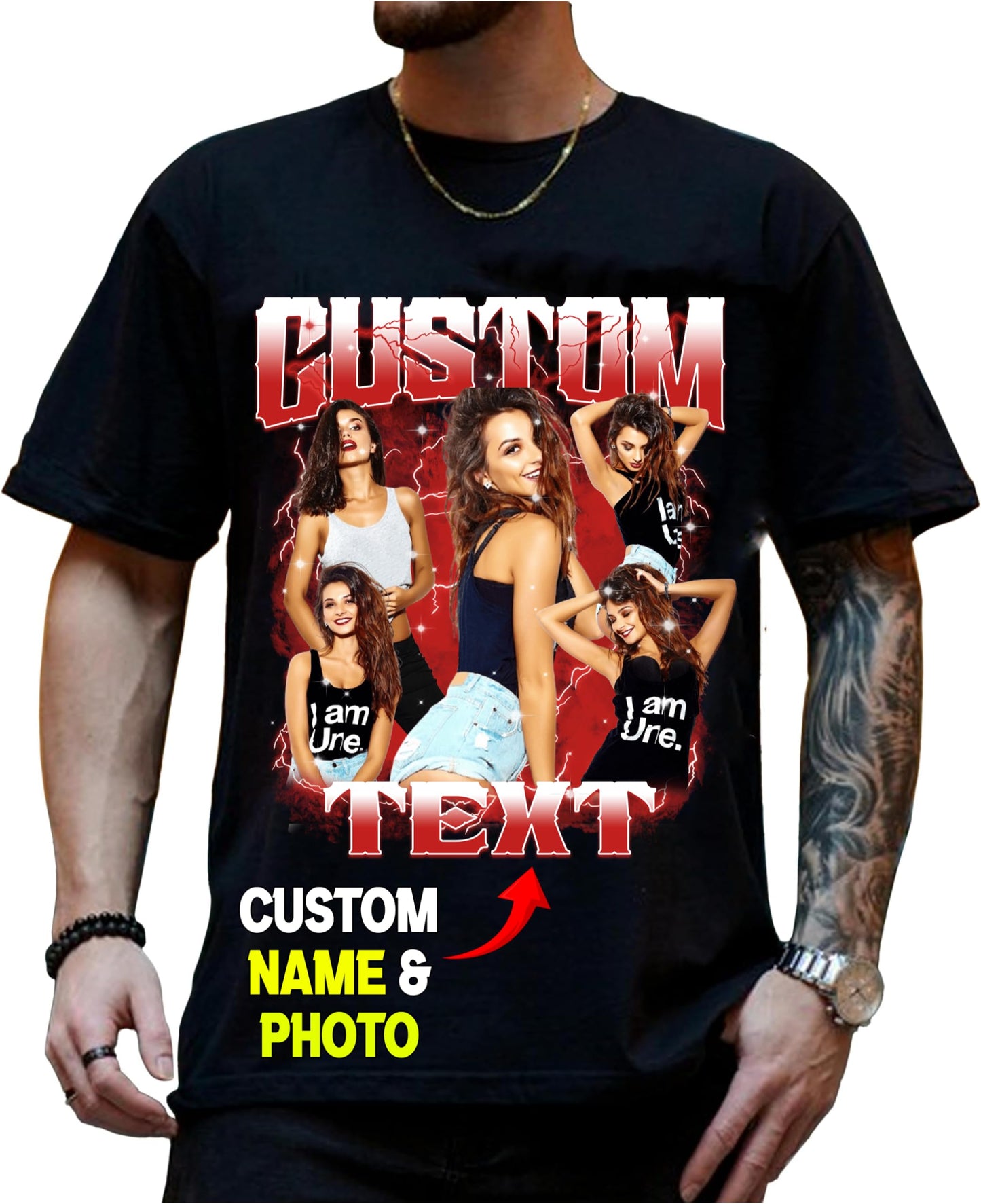 NAZENTI Custom Your Own Shirts, Custom Rap Tee for Girlfriend Boyfriend, Custom Graphic Tees, Birthday Gift