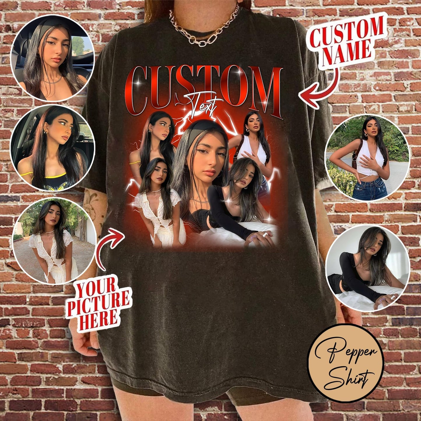 NAZENTI Custom Your Own Shirts, Custom Rap Tee for Girlfriend Boyfriend, Custom Graphic Tees, Birthday Gift