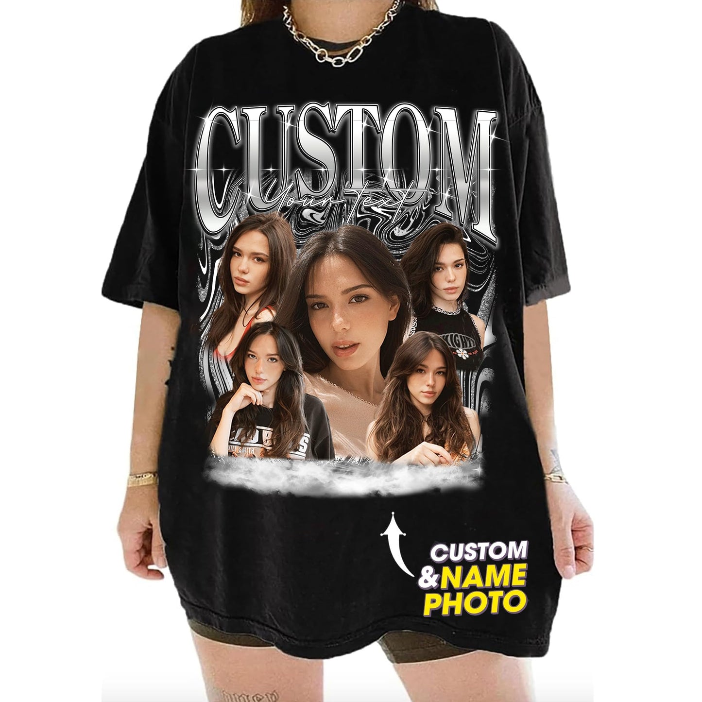 NAZENTI Custom Your Own Shirts, Custom Rap Tee for Girlfriend Boyfriend, Custom Graphic Tees, Birthday Gift