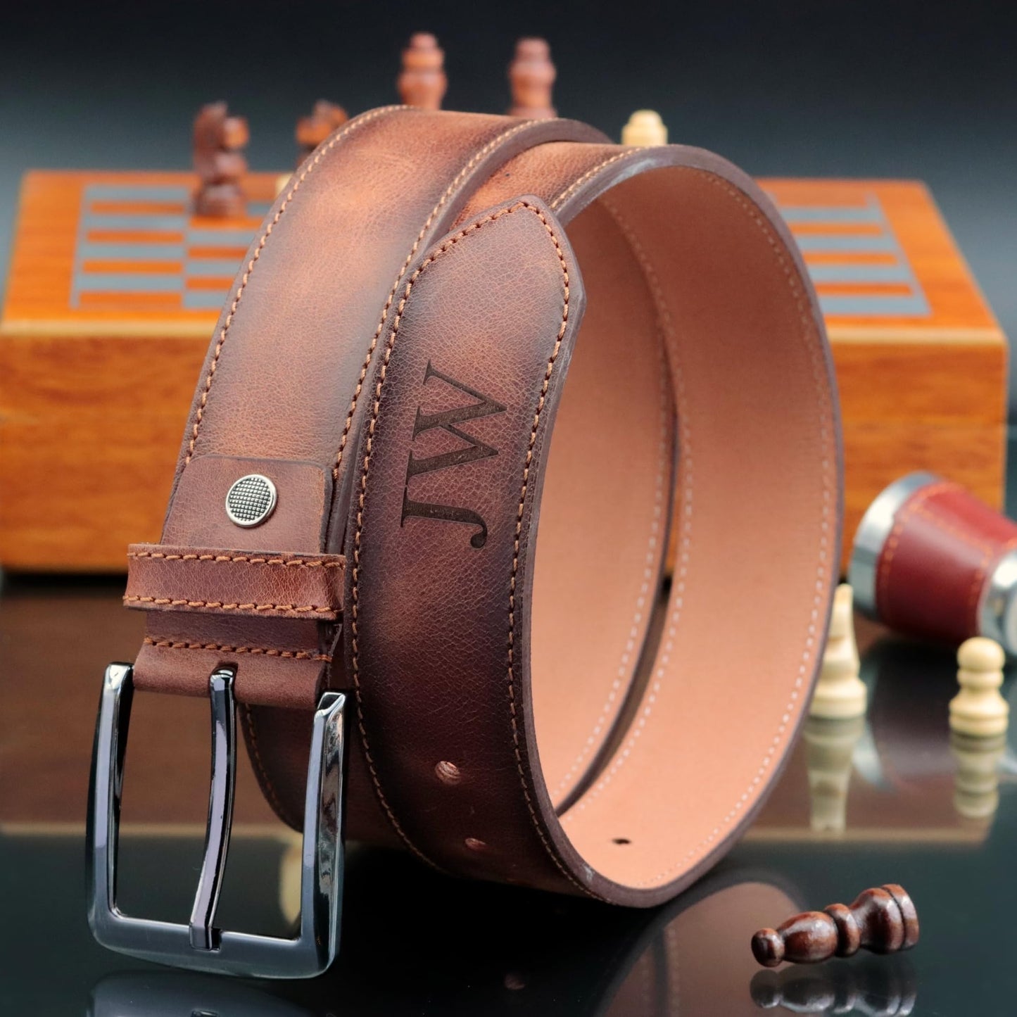 Personalized Leather Belt for Anniversary - Handcrafted Custom Belt for Him, Valentines Day Gift for Husband, Unique Boyfriend Gift